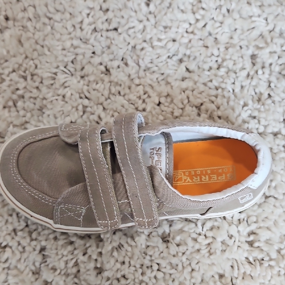Sperry Tan Velcro Kids Sneakers - Picture 6 of 9